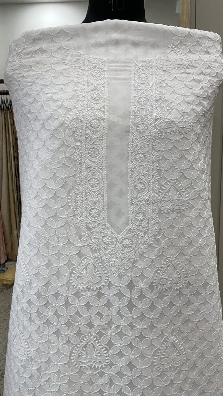 Premium Gents Kurta Pure Georgette White 17
