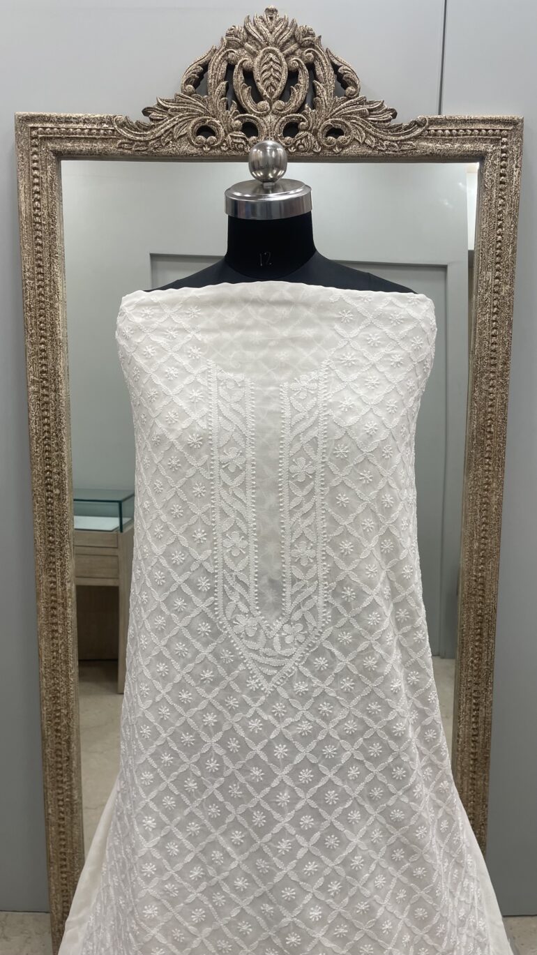Premium Gents Kurta Pure Georgette White 21