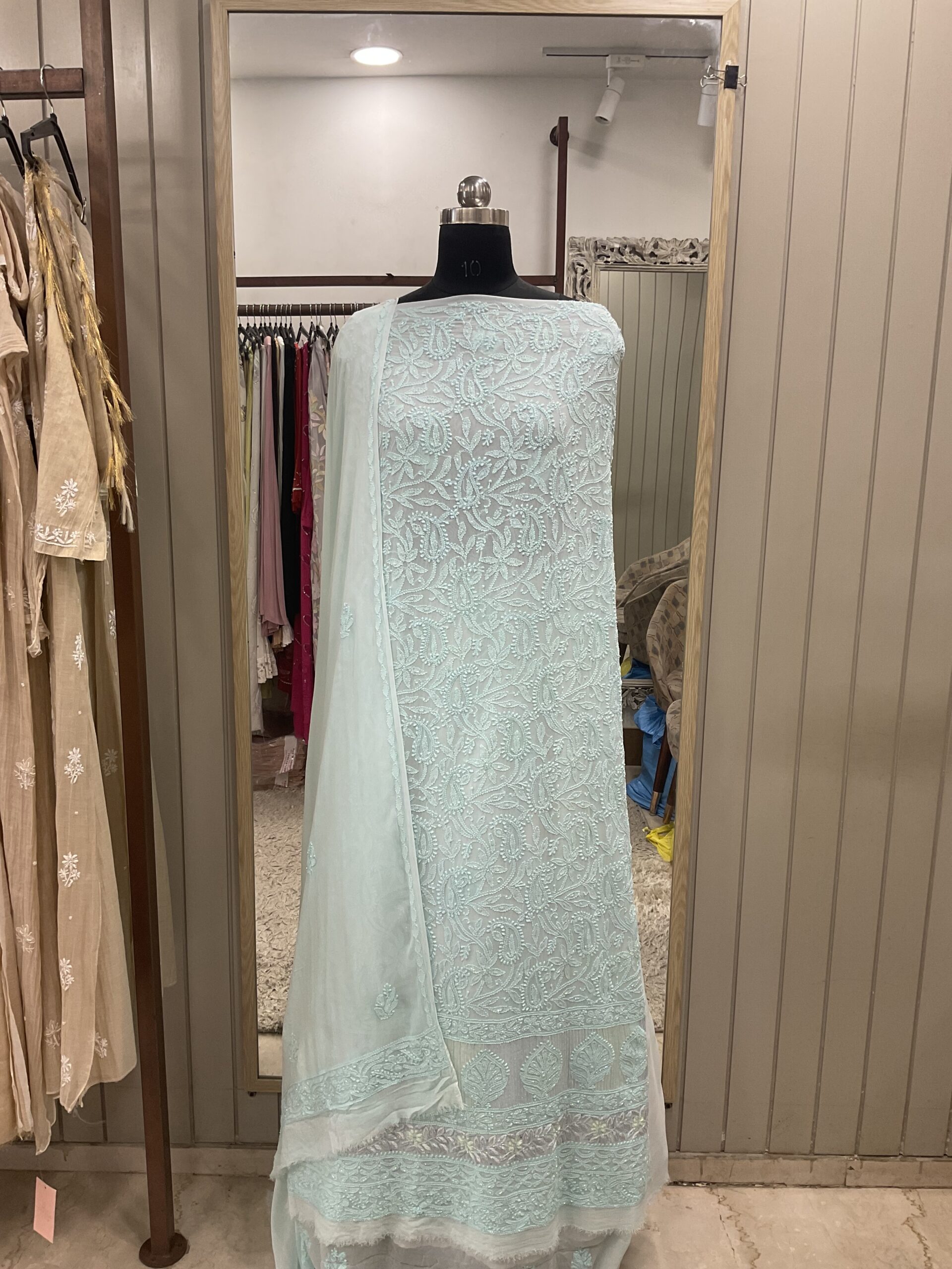 Parsi Ghera Straight with Heavy Cutdana Green