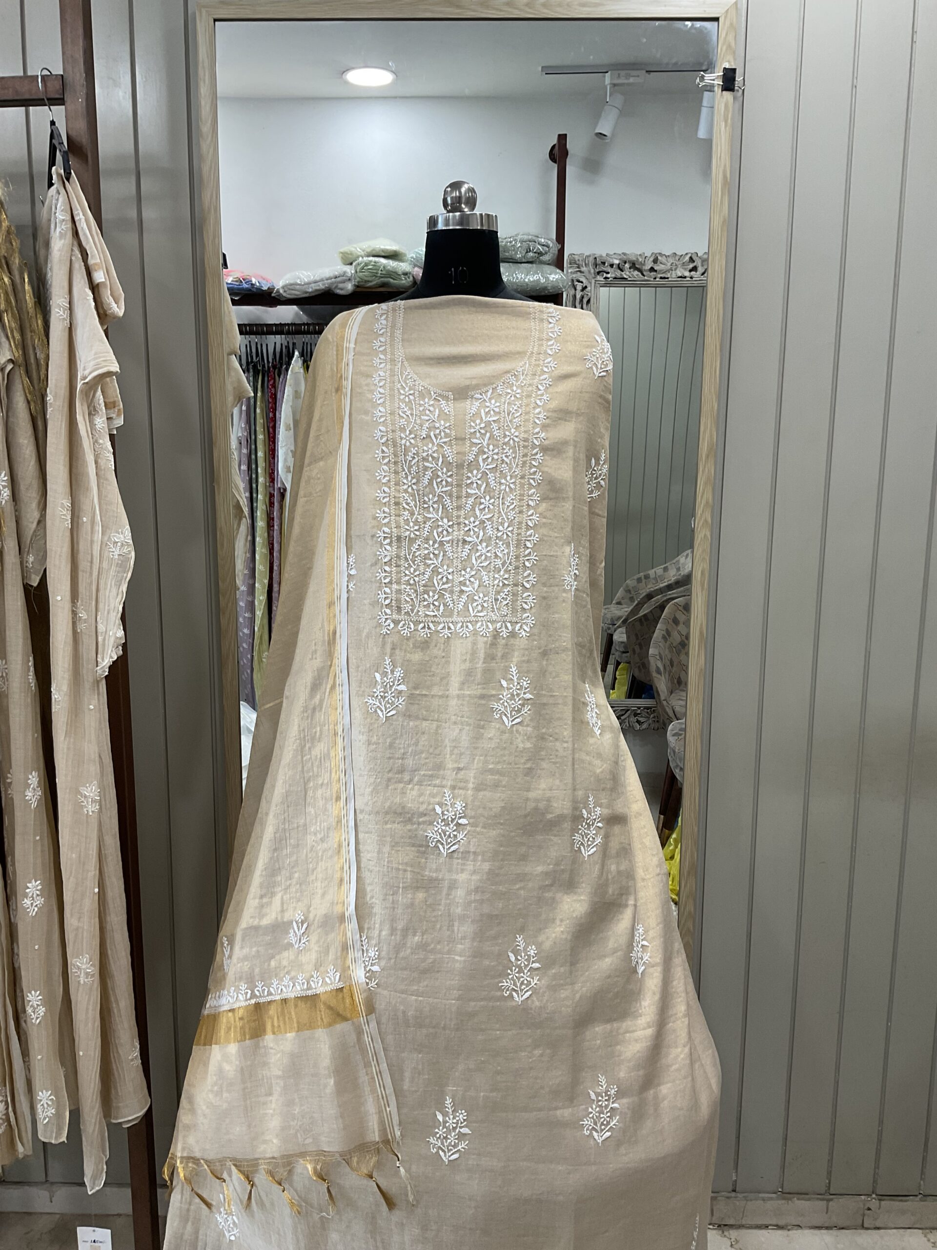 Tissue Straight Booty Chikan Work Golden Beige 07