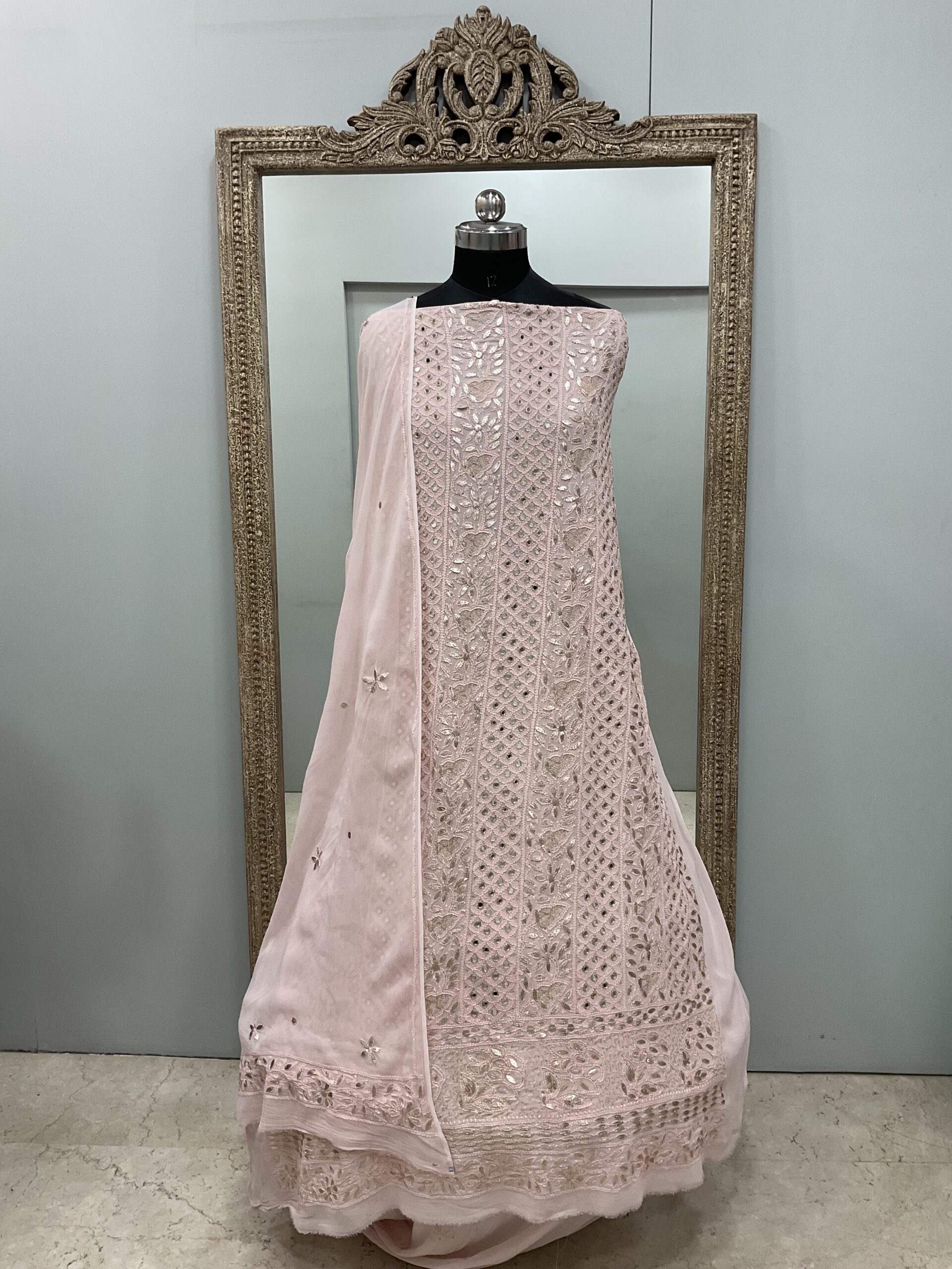 Gota And Real Mirror Straight Peachy Pink