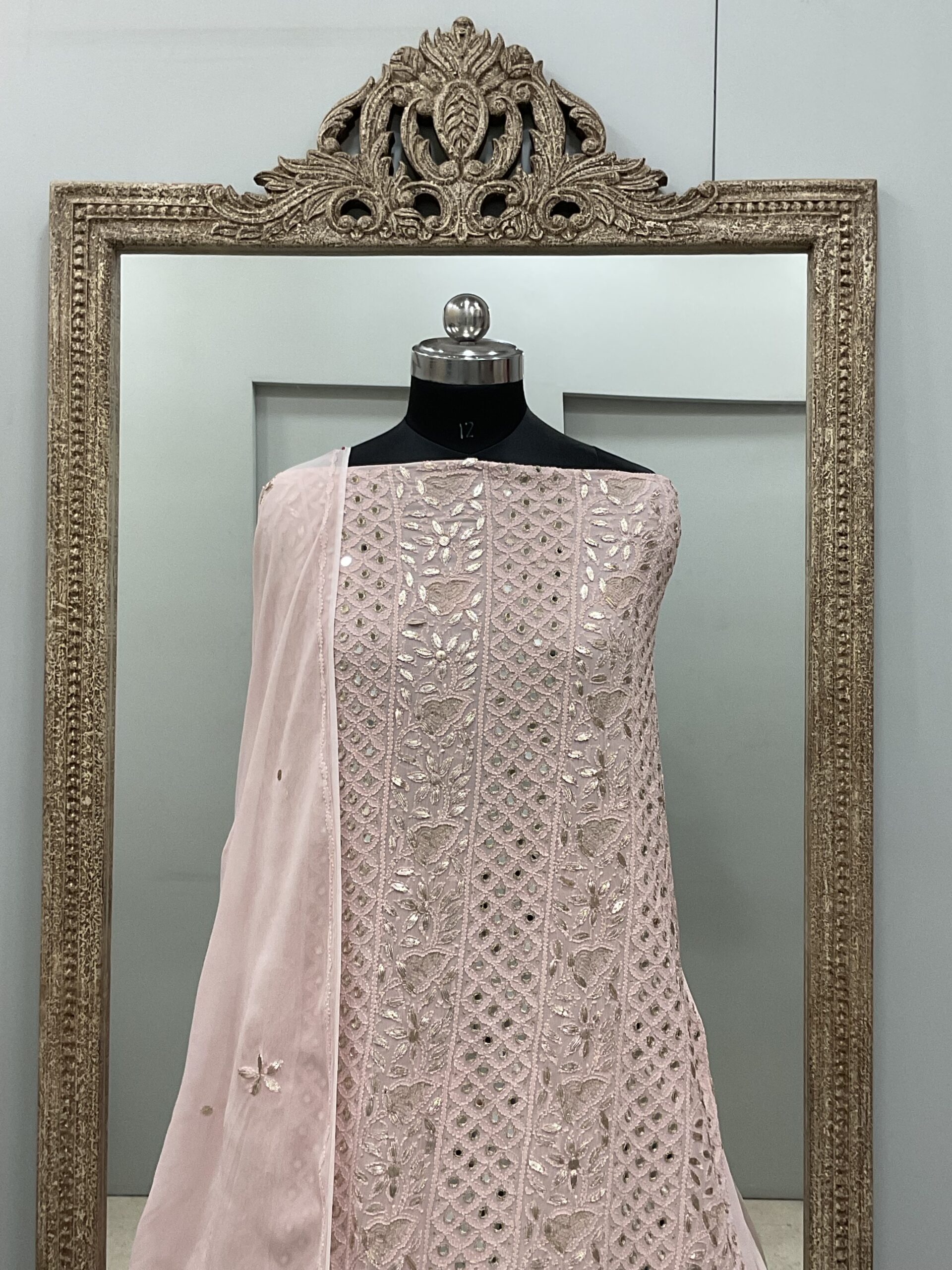 Gota And Real Mirror Straight Peachy Pink